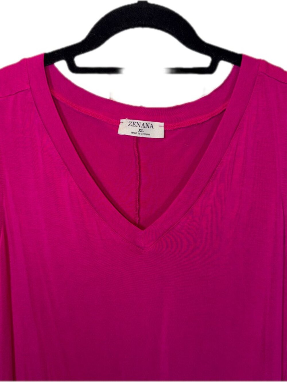 Zenana Women's Sleeveless V-Neck Top XL Fuchsia Rayon - Picture 2 of 8